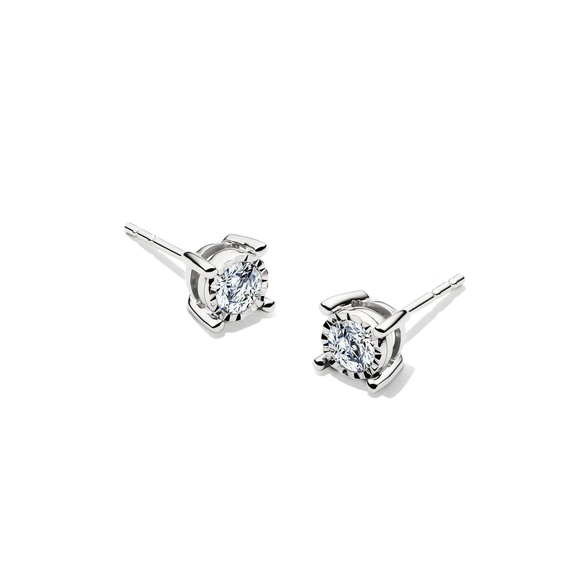 1/3 CT. Tw. Lab Grown Diamond Round Illusion Stud Earrings 10K White Gold Size 5.40mm