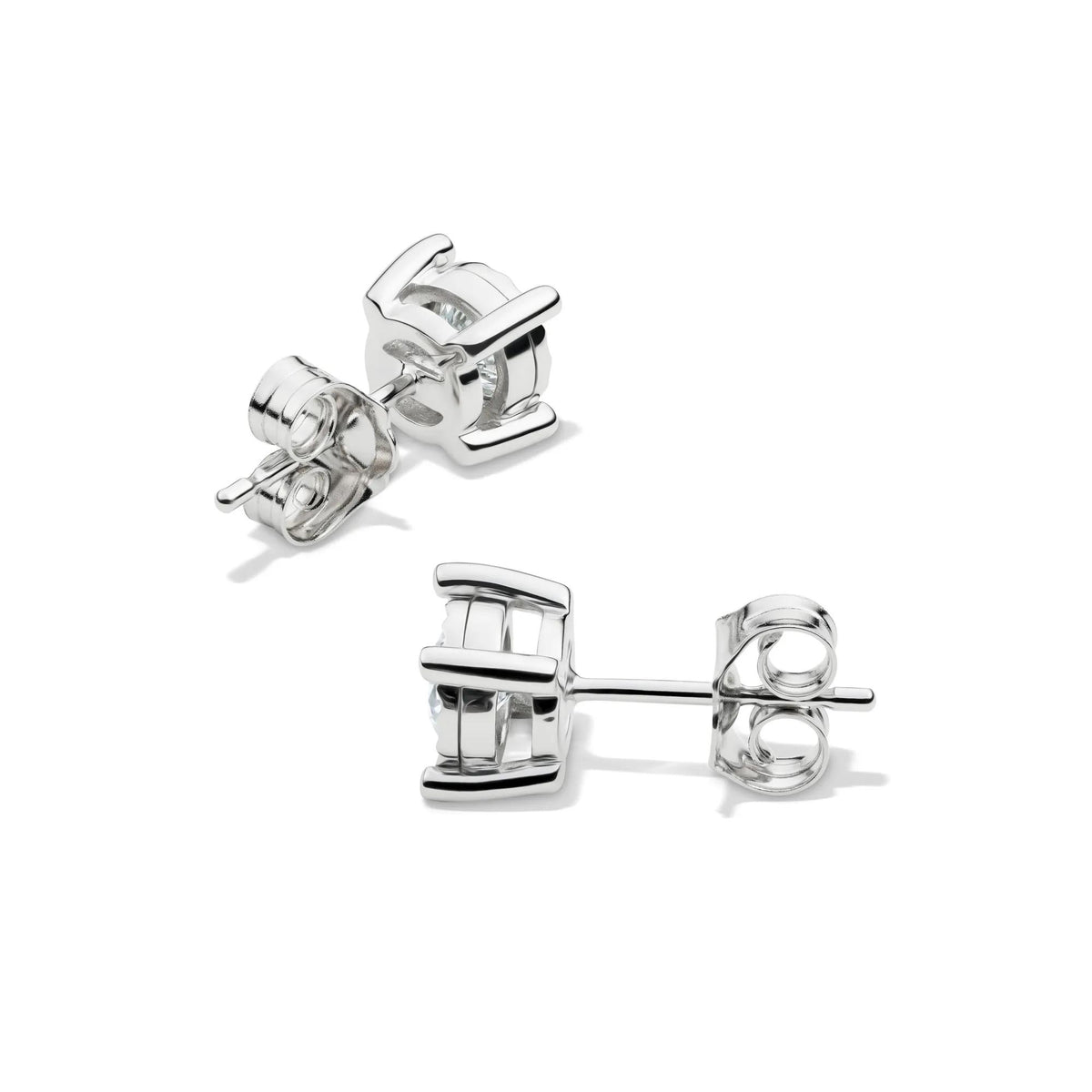 1/2 CT. Tw. Lab Grown Diamond Round Illusion Stud Earrings 10K White Gold Size 5.90mm