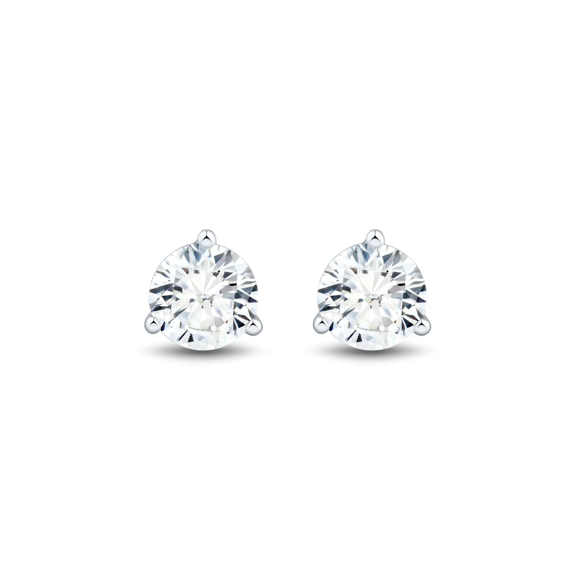 5 CT. Tw. Lab Grown Diamond Round Martini Stud Earrings 14K White Gold Size 8.90mm
