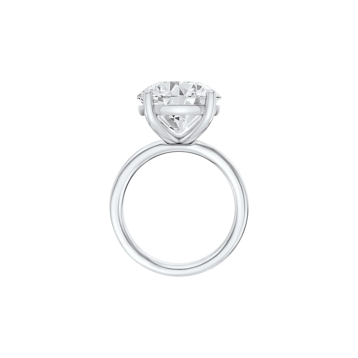 Lab Grown Diamond Round Solitaire Ring Platinum (7 CT.) Round Brilliant Cut White Size 5.5 2mm