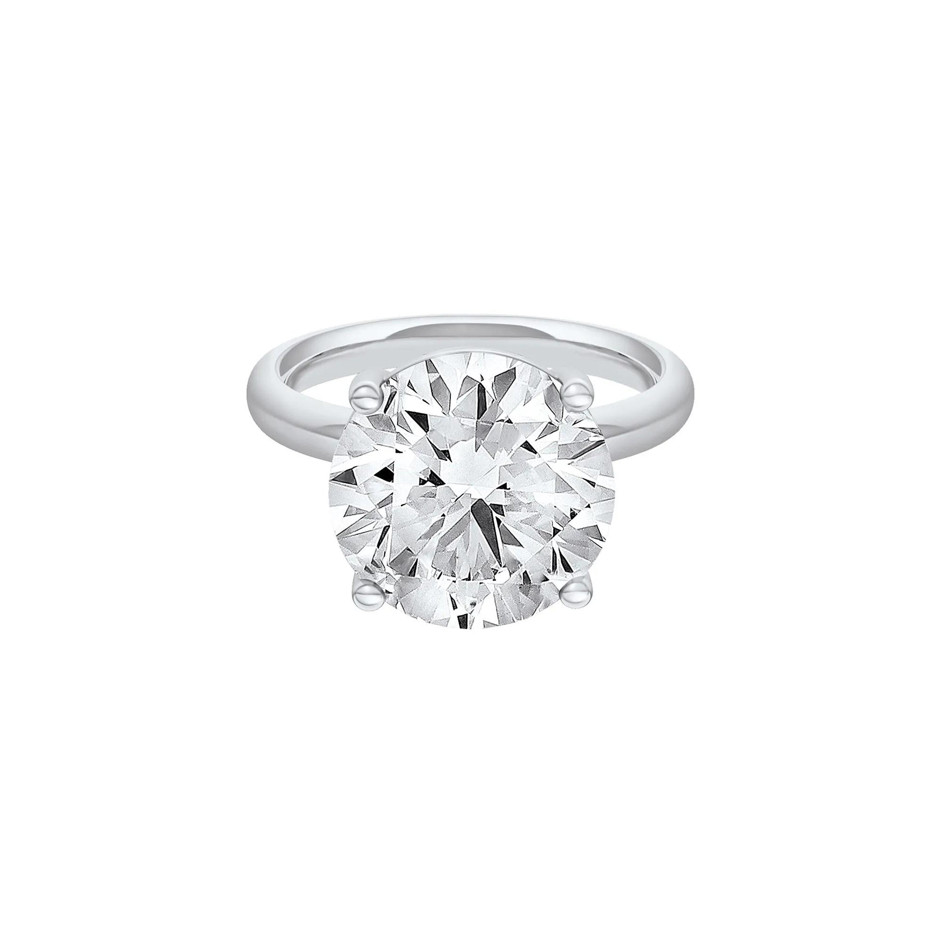 Lab Grown Diamond Round Solitaire Ring Platinum (7 CT.) Round Brilliant Cut White Size 11.5 2mm