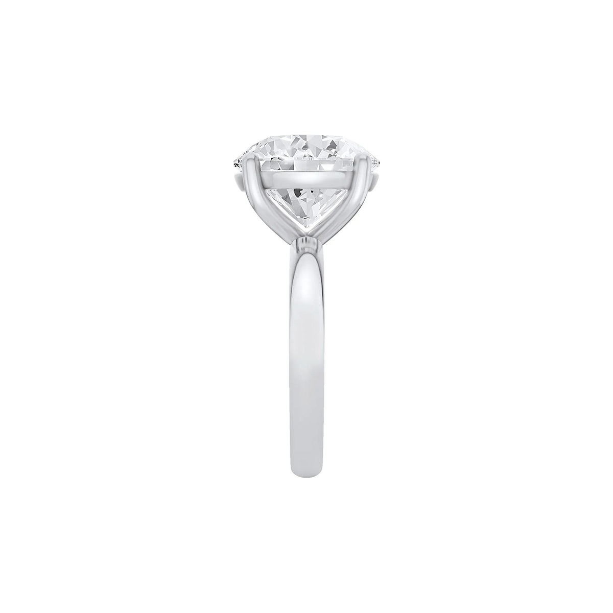 Lab Grown Diamond Round Solitaire Ring 14K White Gold (8 CT.) Round Brilliant Cut Size 7 2mm