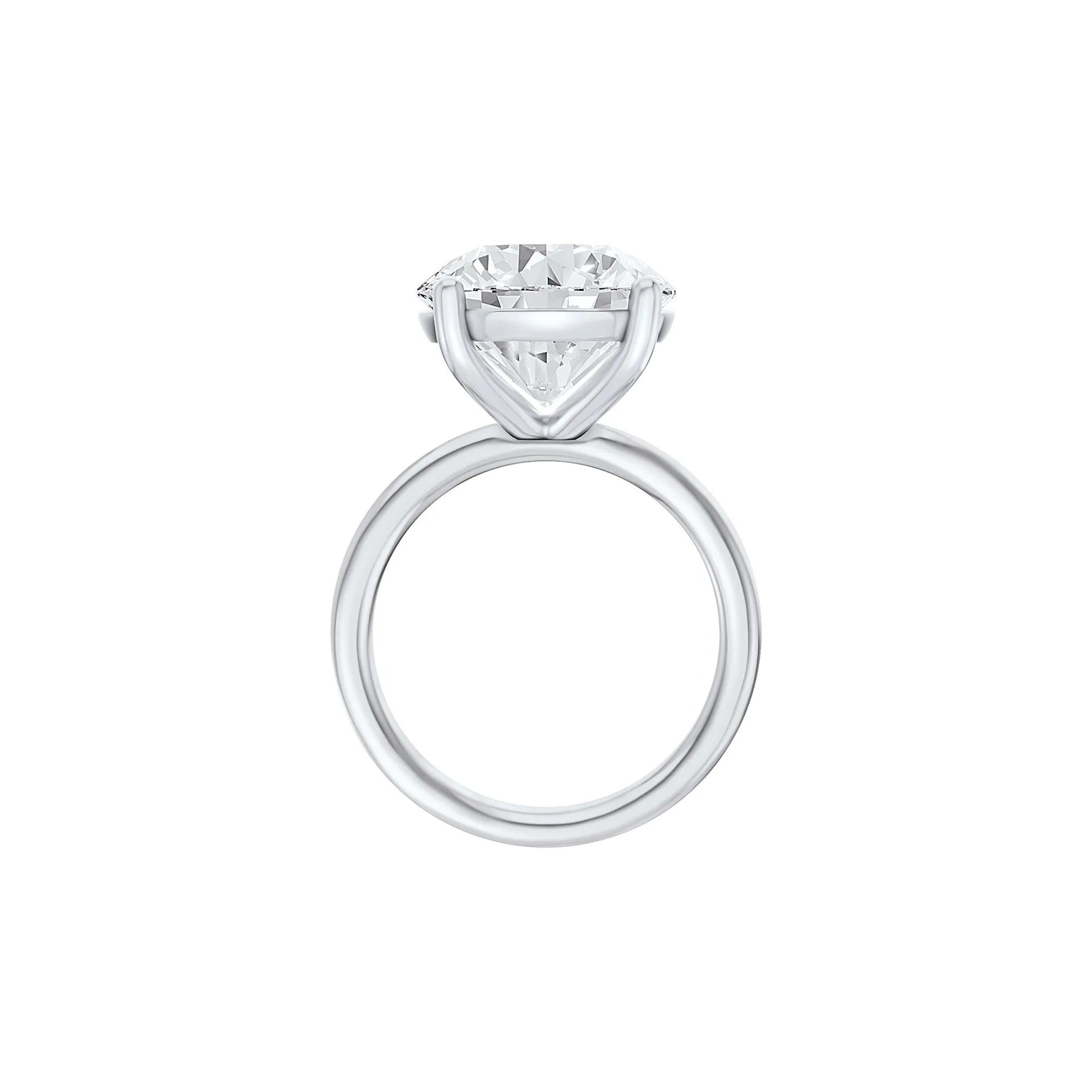 Lab Grown Diamond Round Solitaire Ring Platinum (8 CT.) Round Brilliant Cut White Size 7.5 2mm