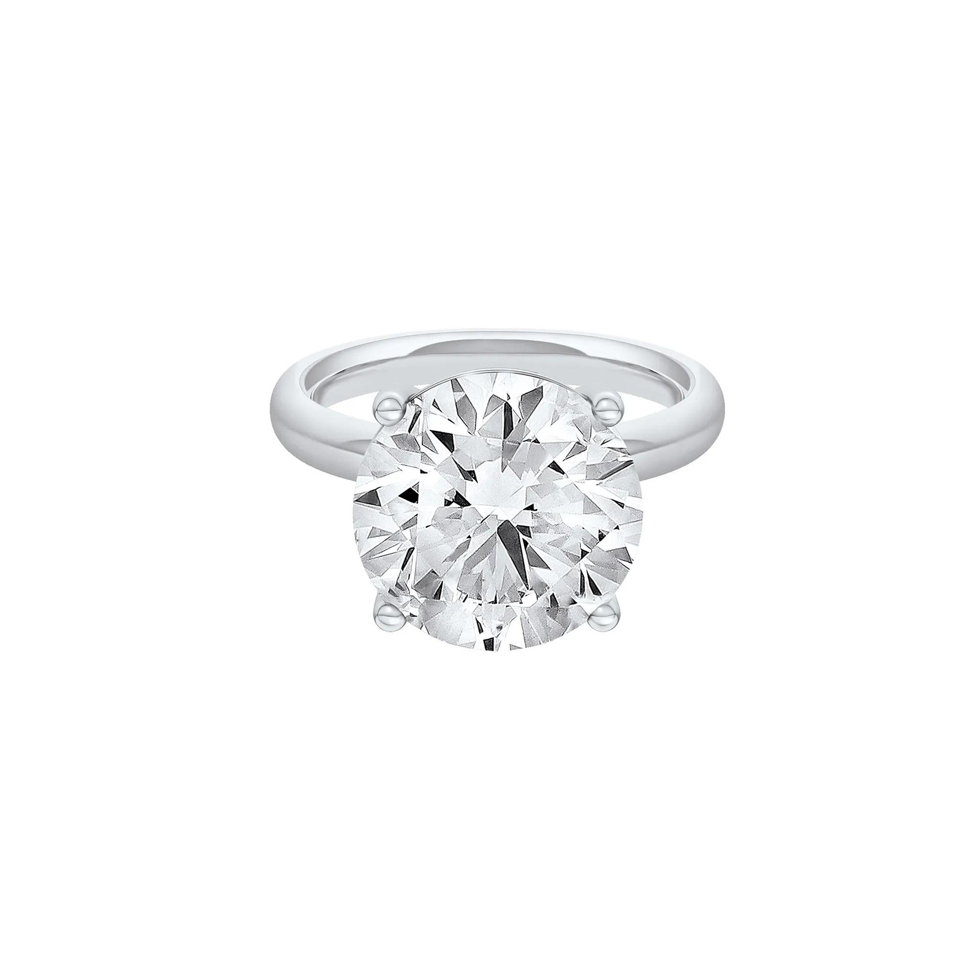 Lab Grown Diamond Round Solitaire Ring Platinum (8 CT.) Round Brilliant Cut White Size 5 2mm