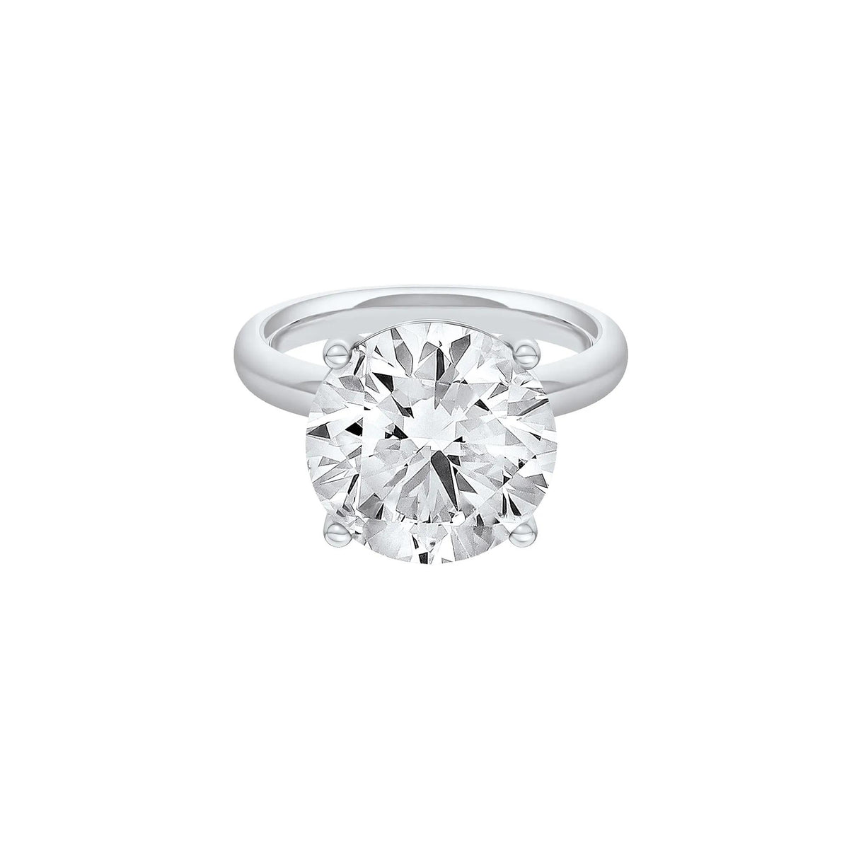 Lab Grown Diamond Round Solitaire Ring Platinum (8 CT.) Round Brilliant Cut White Size 6.5 2mm