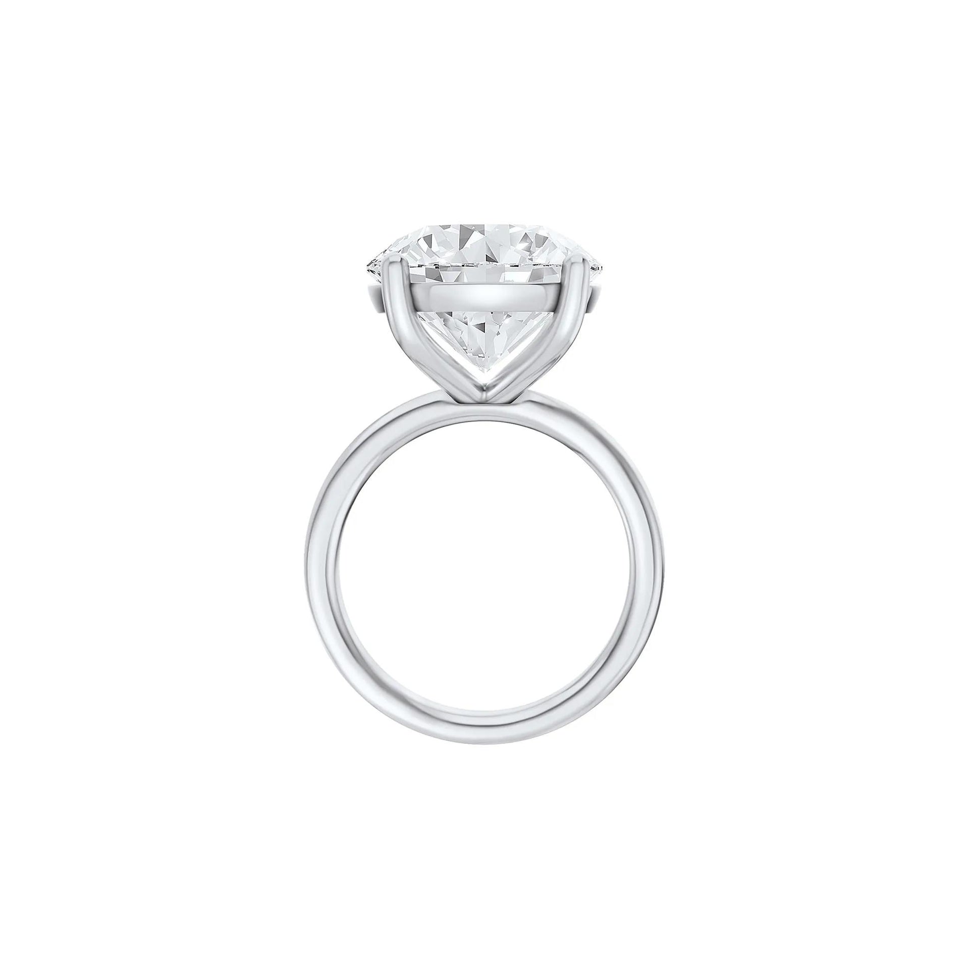 Lab Grown Diamond Round Solitaire Engagement Ring Platinum (10 CT.) White Size 11 2mm