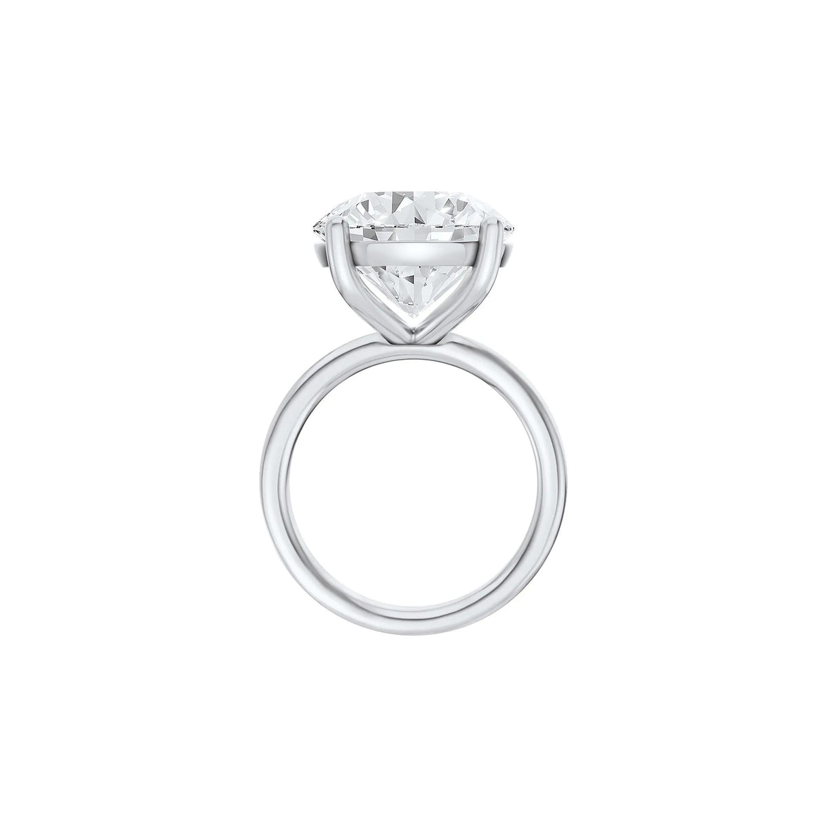 Lab Grown Diamond Round Solitaire Engagement Ring Platinum (10 CT.) White Size 10.5 2mm