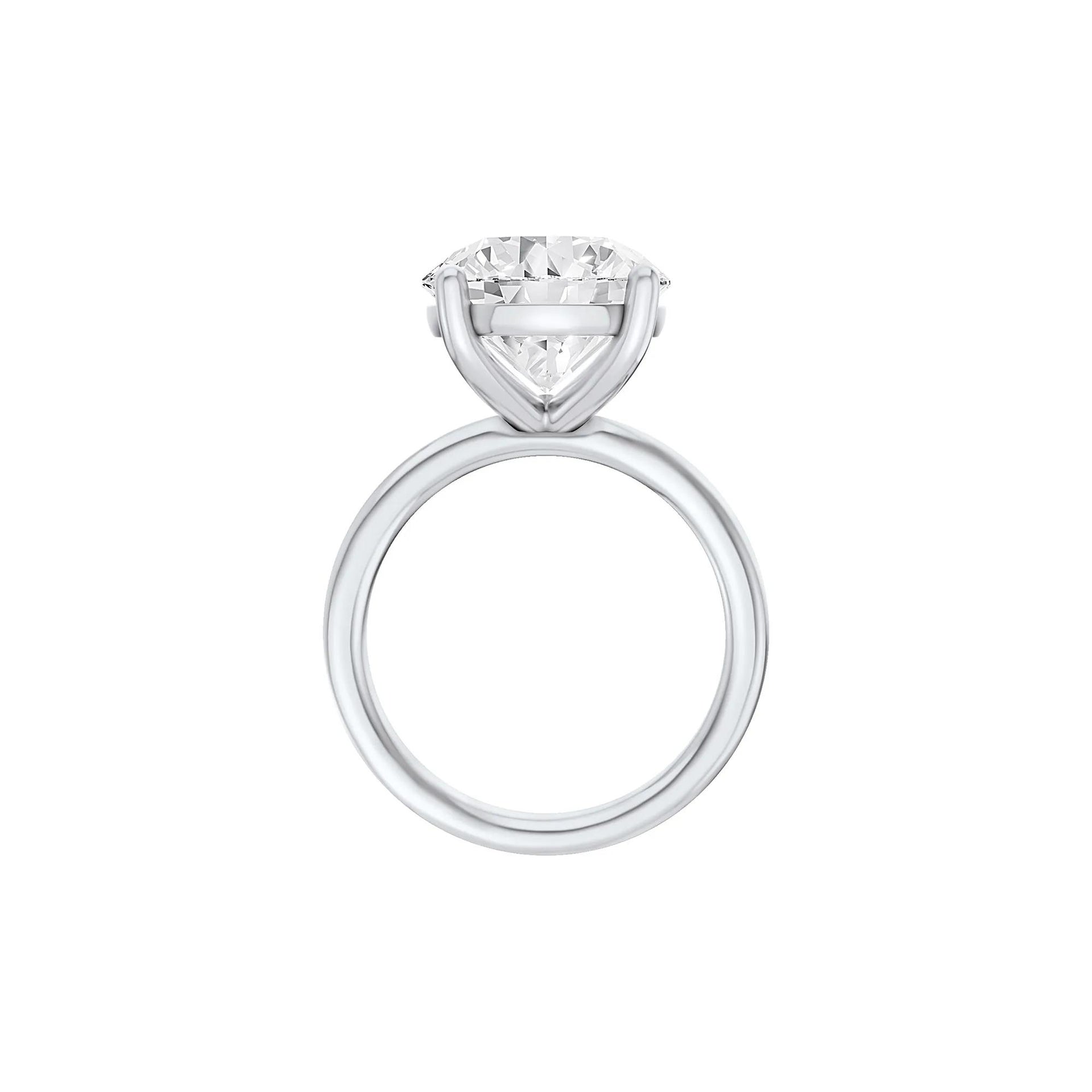Lab Grown Diamond Round Solitaire Ring Platinum (6 CT.) Round Brilliant Cut White Size 8.5 2mm