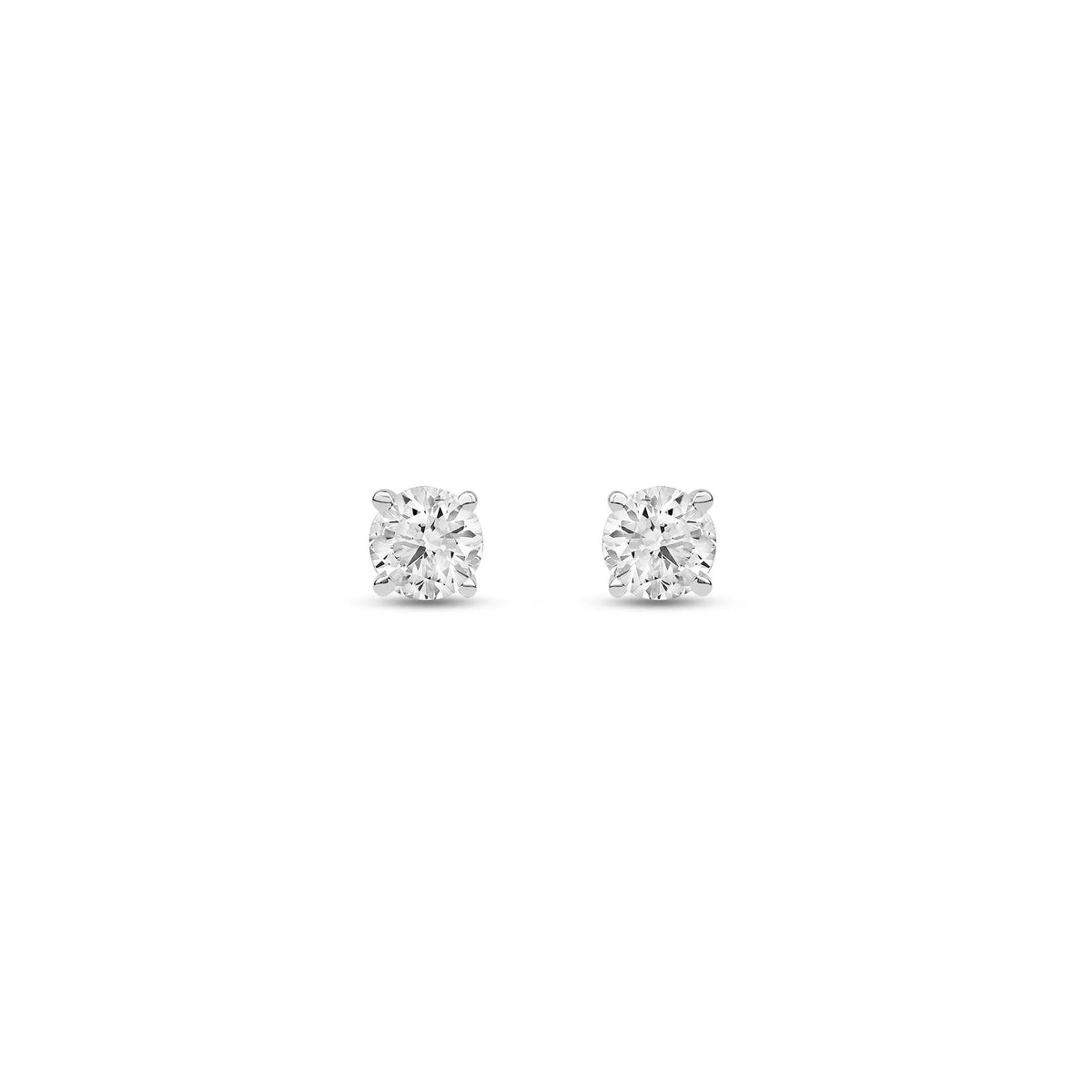 1/4 CT. Tw. Lab Grown Diamond Round Solitaire Stud Earrings 14K White Gold Size 3.50mm