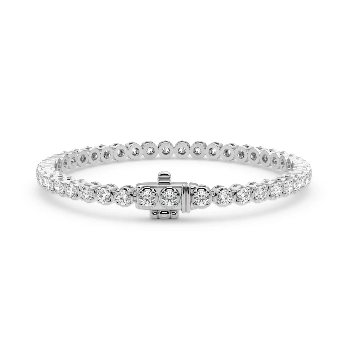 1 7/8 CT. Tw. Lab Grown Diamond Round Tennis Bracelet 14K White Gold Size 6"