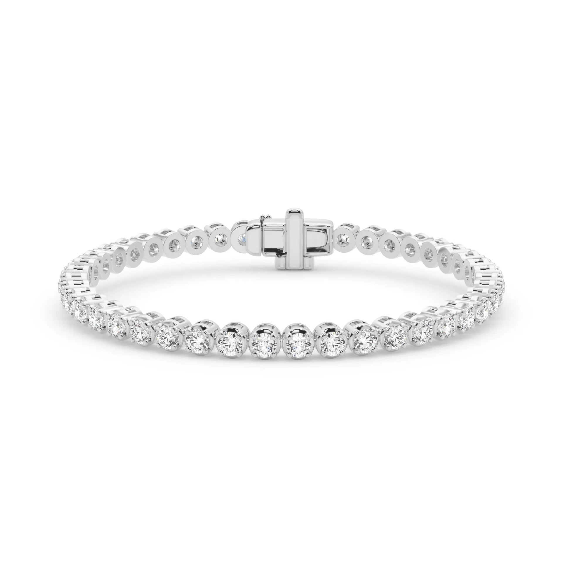 1 CT. Tw. Lab Grown Diamond Round Tennis Bracelet 14K White Gold Size 8"