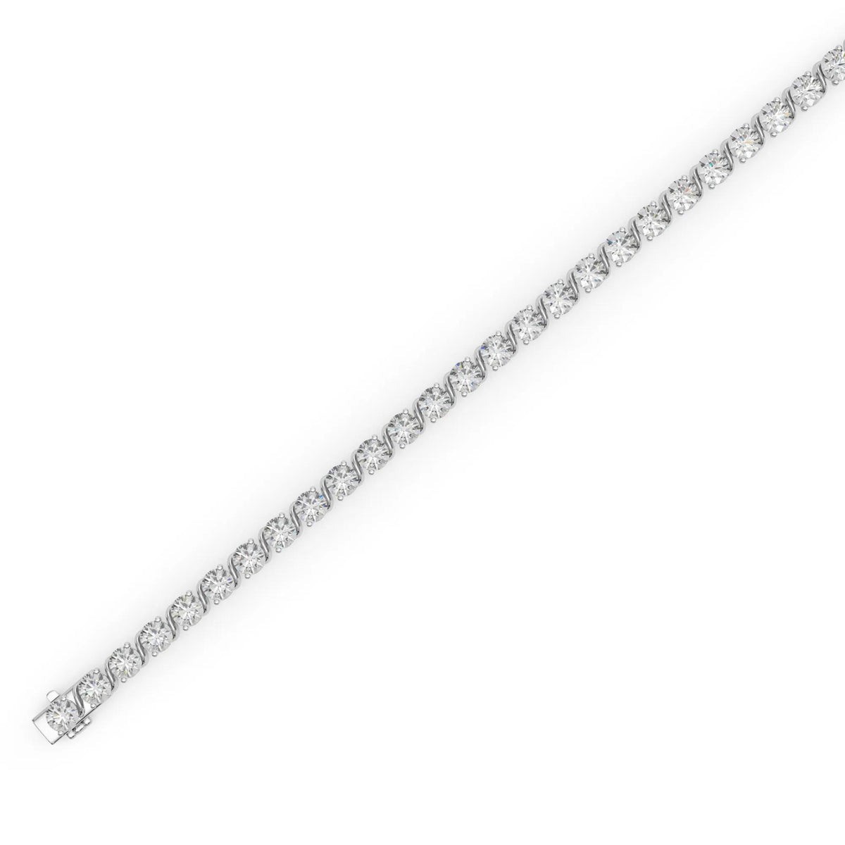 5 CT. Tw. Lab Grown Diamond S-Link Bracelet 14K White Gold Size 4.00mm