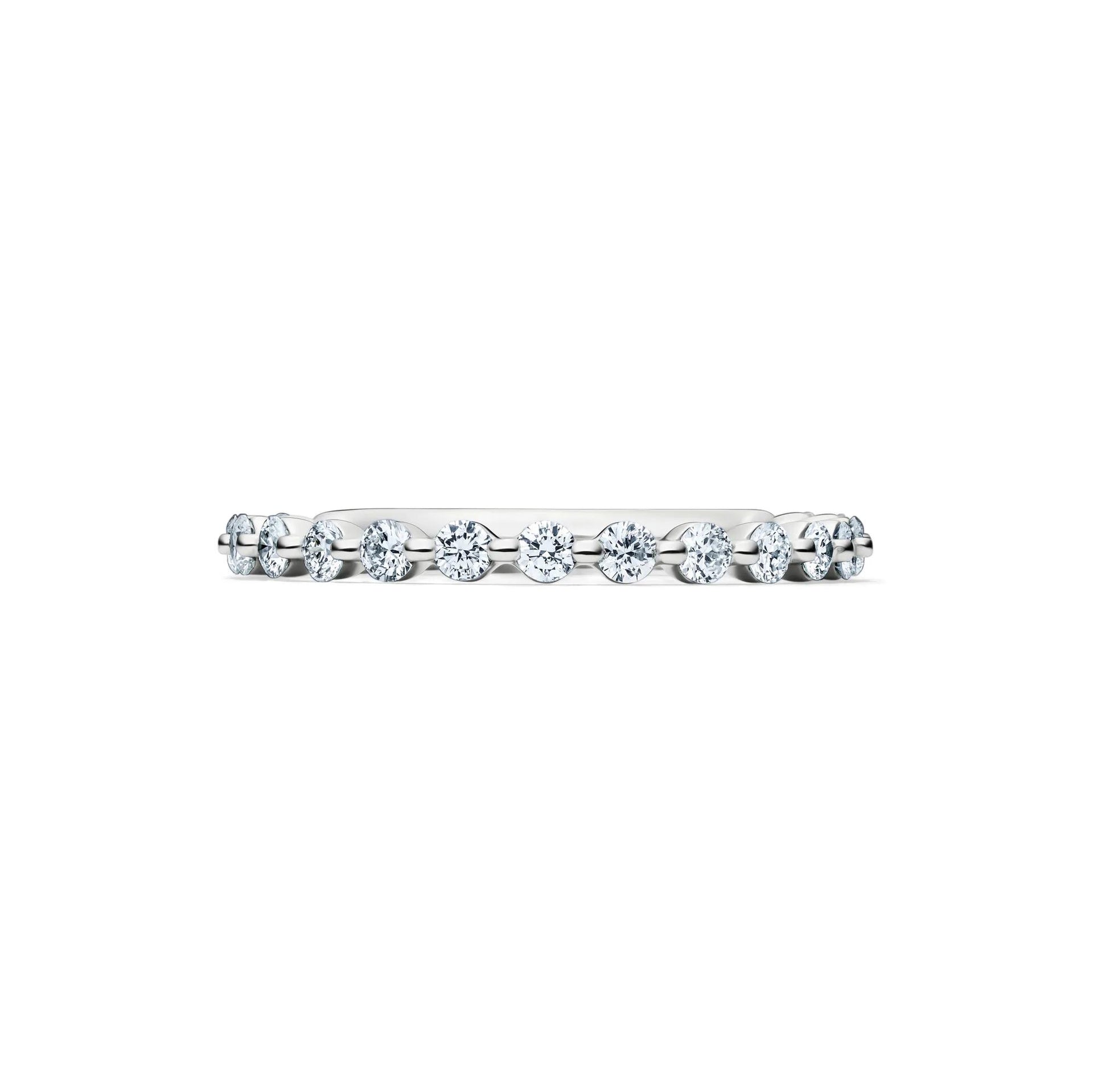 1/2 CT. Tw. Lab Grown Diamond Wedding Band Ring 14K White Gold Round Brilliant Cut Size 6.5 2mm