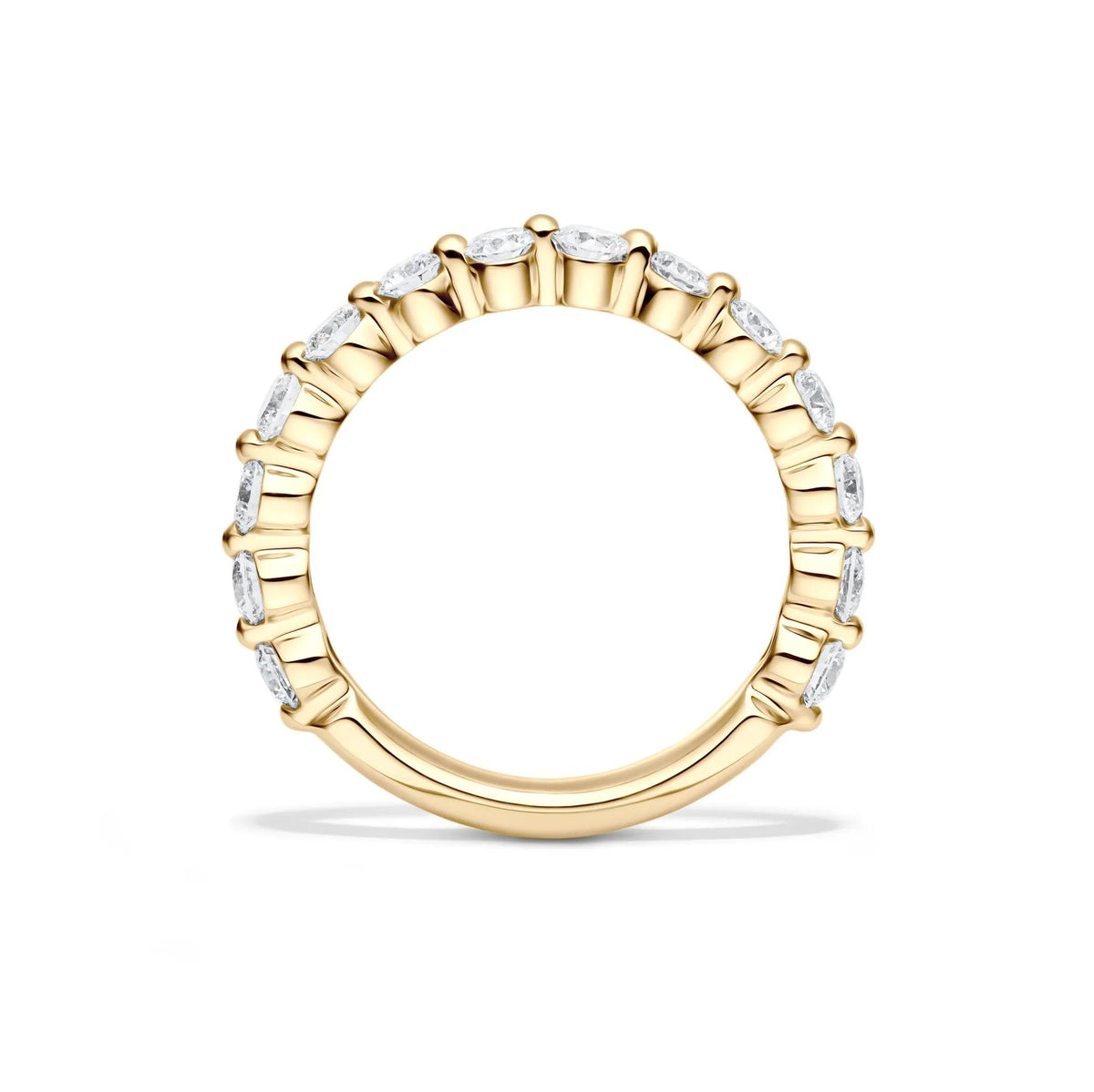 1 CT. Tw. Lab Grown Diamond Wedding Band Ring 14K Yellow Gold Round Brilliant Cut Size 4.5 2mm