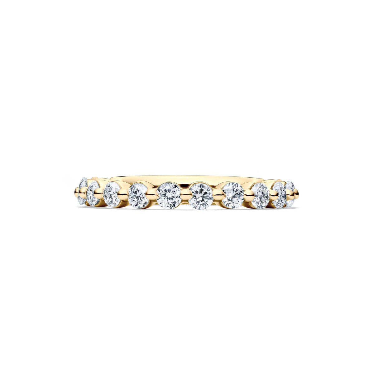 1 CT. Tw. Lab Grown Diamond Wedding Band Ring 14K Yellow Gold Round Brilliant Cut Size 4.5 2mm