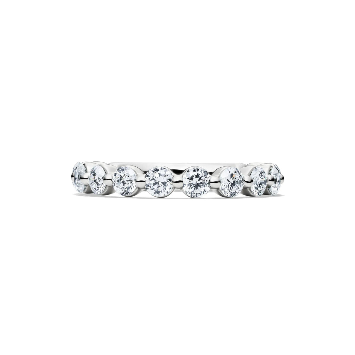 1/2 CT. Tw. Lab Grown Diamond Wedding Band Ring 14K White Gold Round Brilliant Cut Size 6.5 2mm