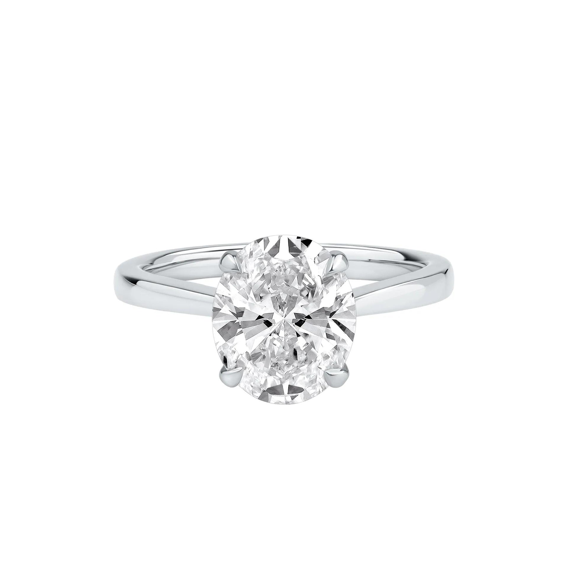 2 CT. Tw. Lab Grown Diamond Solitaire Engagement Ring Platinum Round Brilliant Cut White Size 4.5