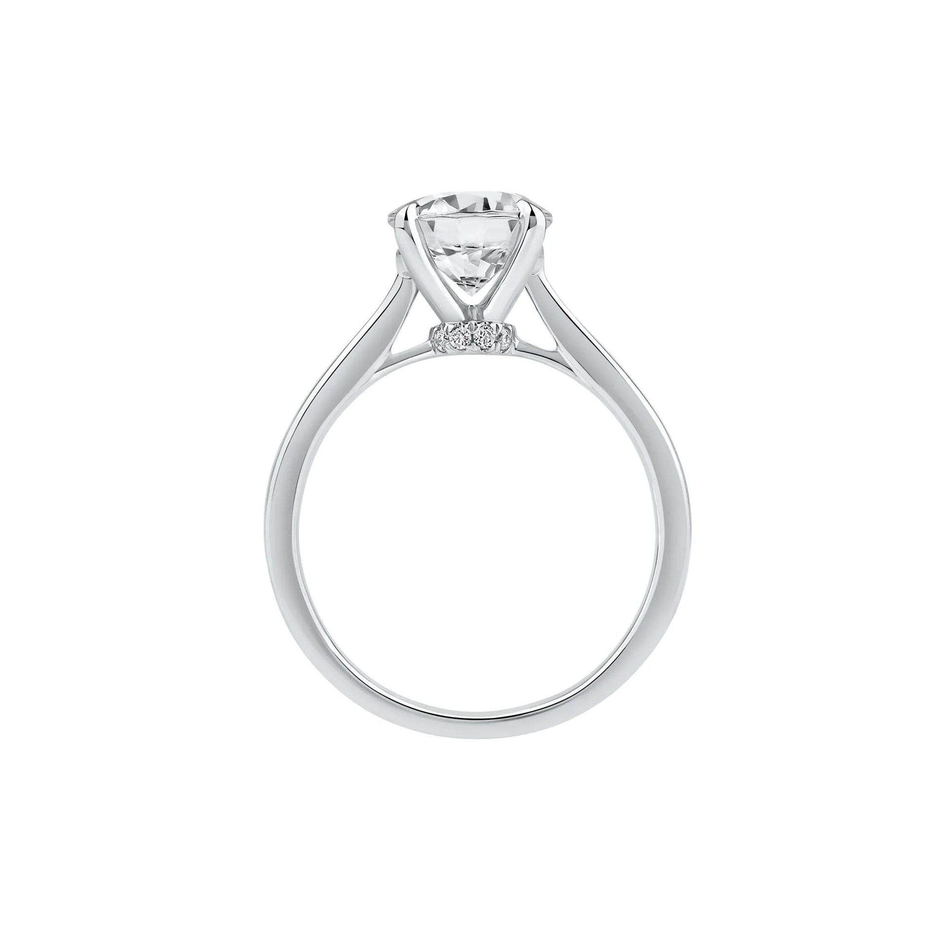 2 CT. Tw. Lab Grown Diamond Solitaire Engagement Ring Platinum Round Brilliant Cut White Size 4.5
