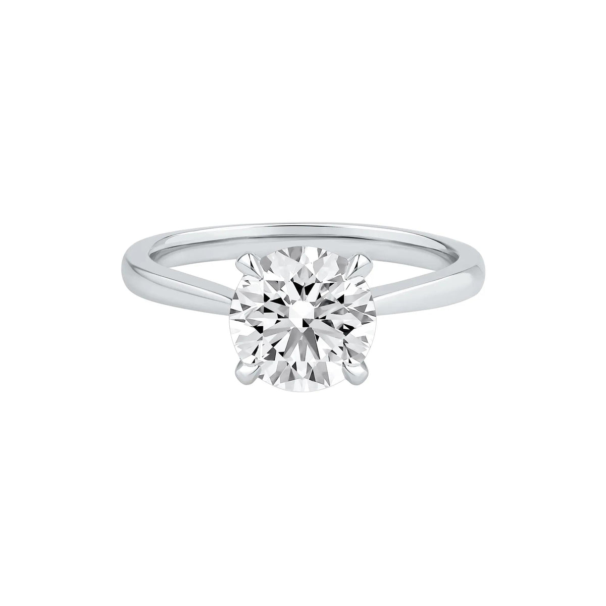 2 CT. Tw. Lab Grown Diamond Solitaire Engagement Ring Platinum Round Brilliant Cut White Size 9