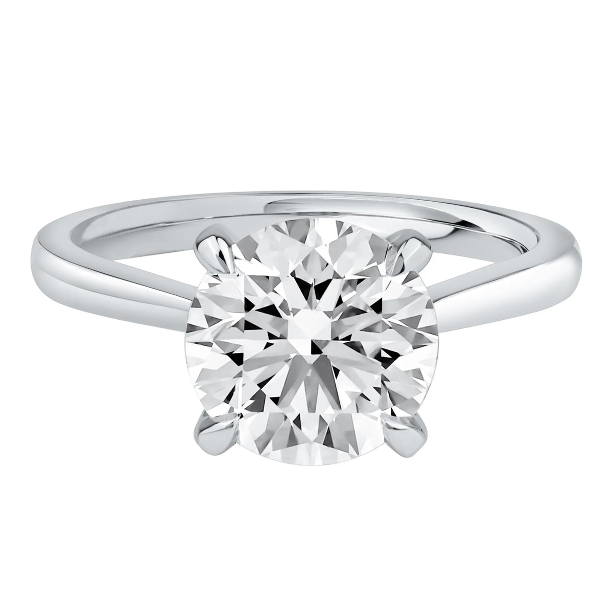 3 CT. Tw. Lab Grown Diamond Solitaire Engagement Ring Platinum Round Brilliant Cut White Size 7.5