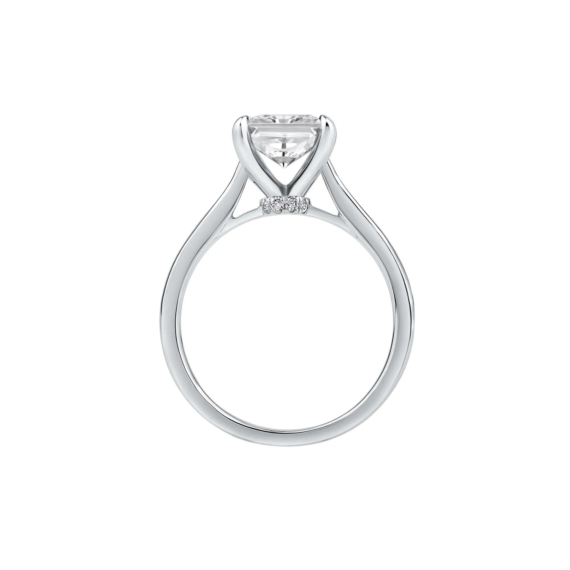 2 CT. Tw. Lab Grown Diamond Solitaire Engagement Ring Platinum Round Brilliant Cut White Size 8