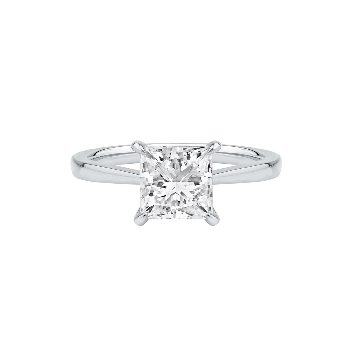 2 CT. Tw. Lab Grown Diamond Solitaire Engagement Ring Platinum Round Brilliant Cut White Size 8