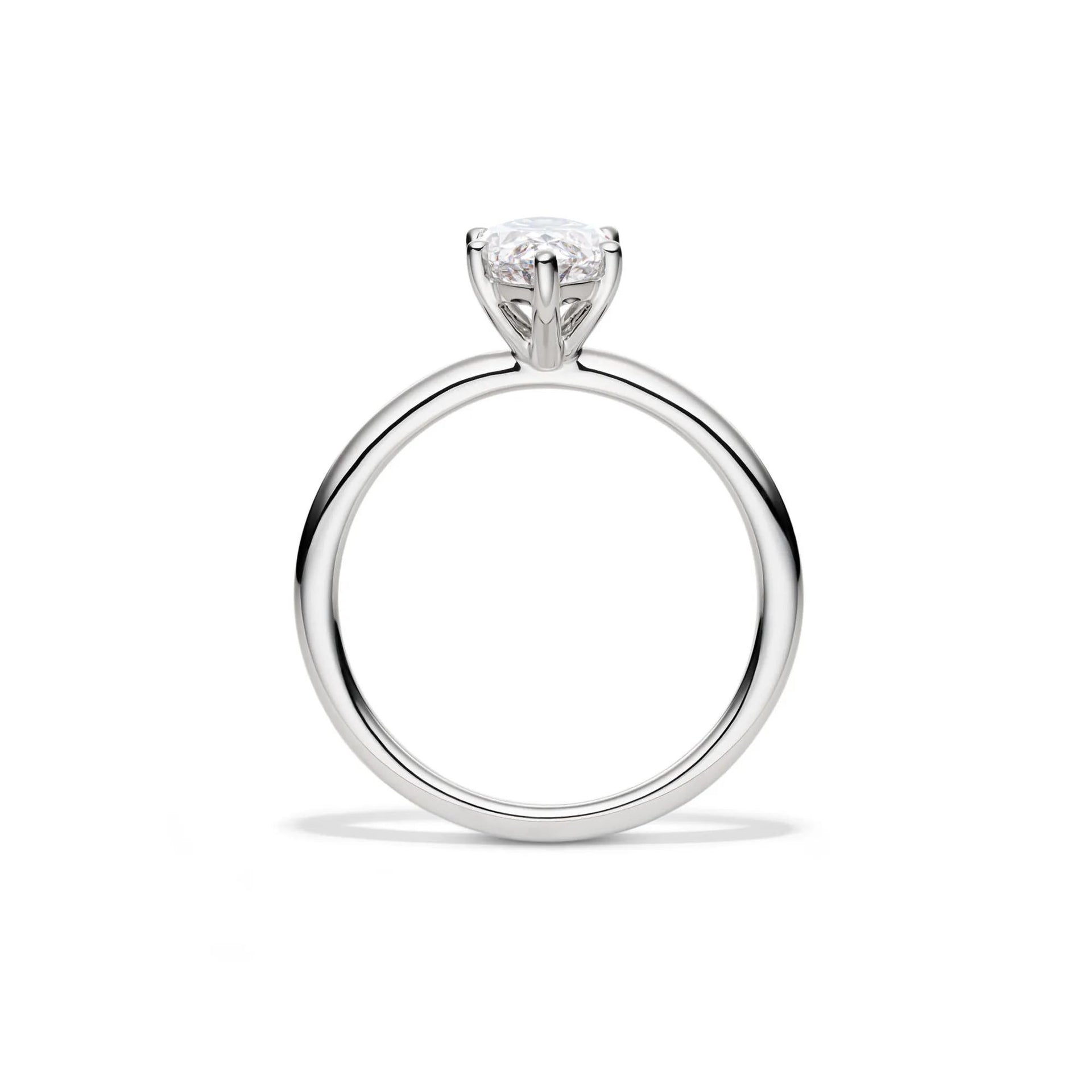 Lab Grown Diamond Solitaire Marquise Engagement Ring 14K White Gold (1/2 CT.) Size 6 2mm