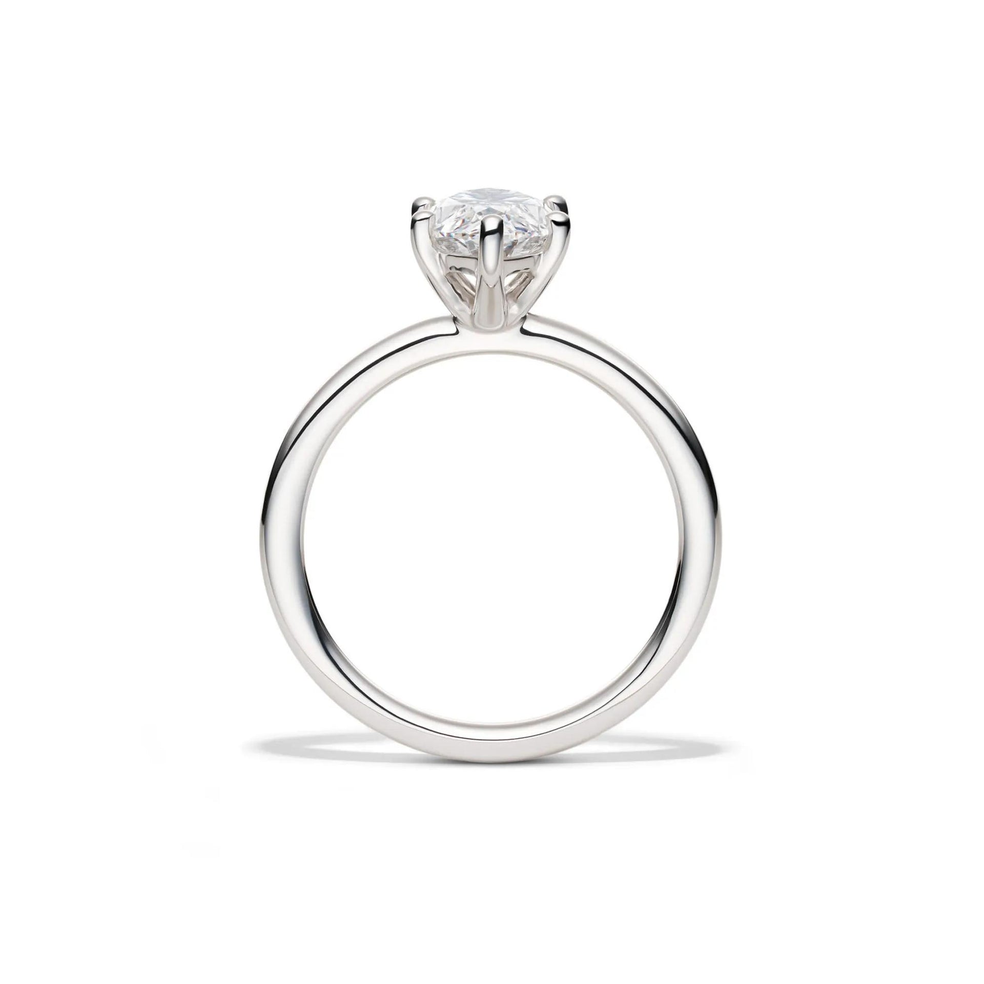 Lab Grown Diamond Solitaire Marquise Engagement Ring 14K White Gold (2 CT.) Size 4.5 2mm