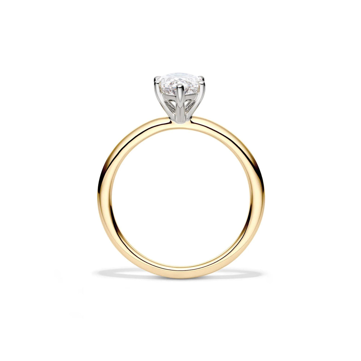 Lab Grown Diamond Solitaire Marquise Engagement Ring 14K Yellow Gold (1/2 CT.) Size 7.5 2mm
