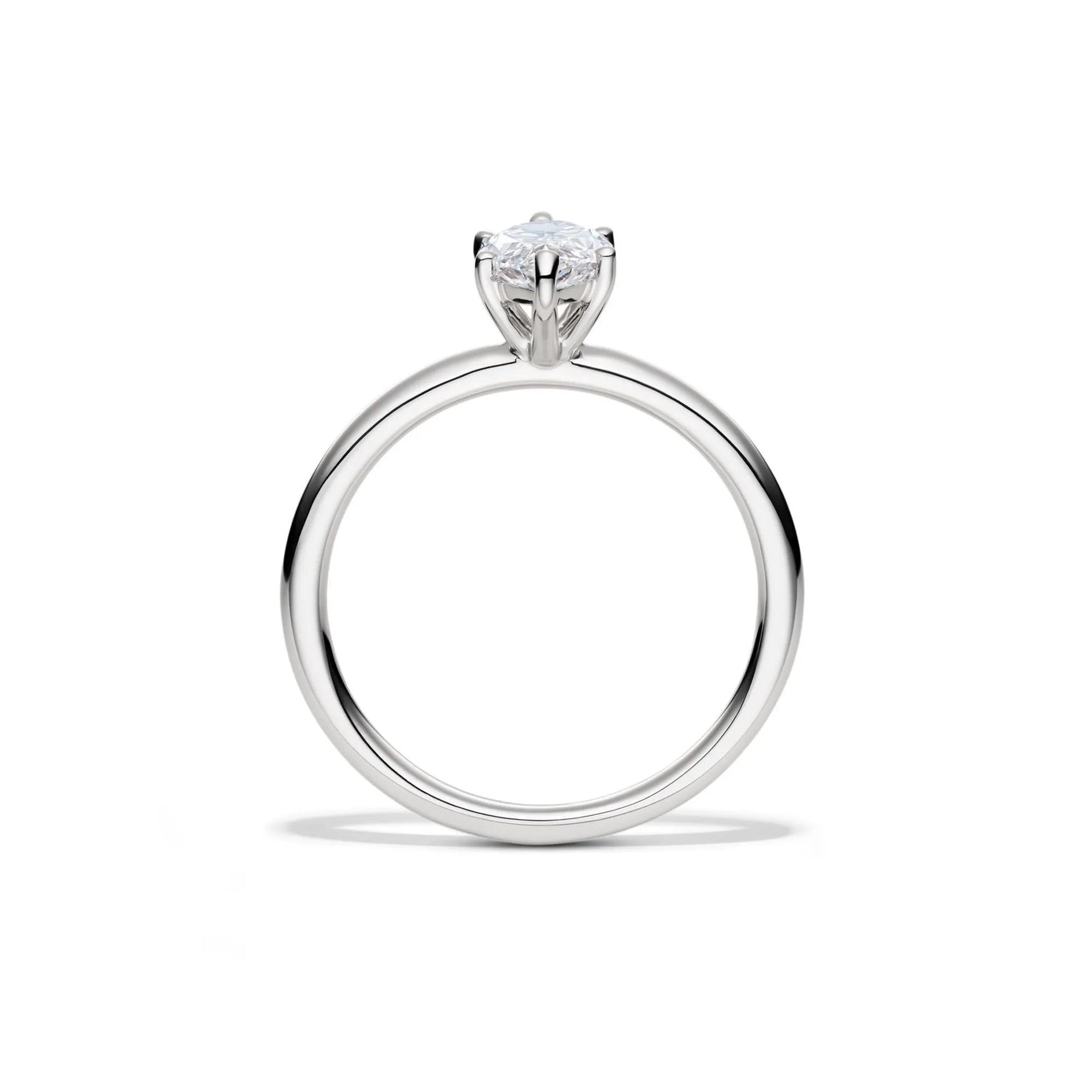 Lab Grown Diamond Marquise Engagement Ring Solitaire 14K White Gold (1 CT.) Size 12 2mm