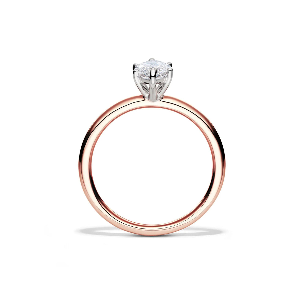 Lab Grown Diamond Solitaire Marquise Engagement Ring 14K Rose Gold (1 CT.) Size 10 2mm