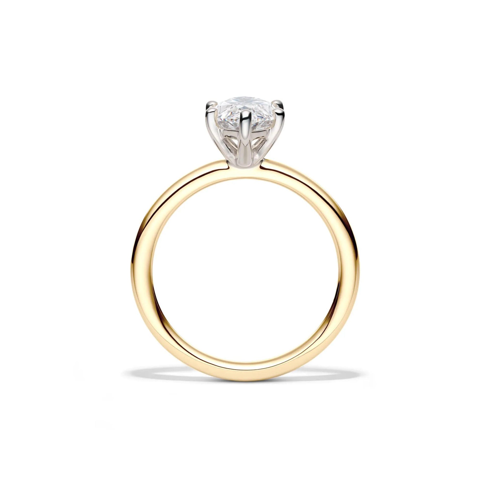 Lab Grown Diamond Solitaire Marquise Engagement Ring 14K Yellow Gold (2 CT.) Size 5.5 2mm