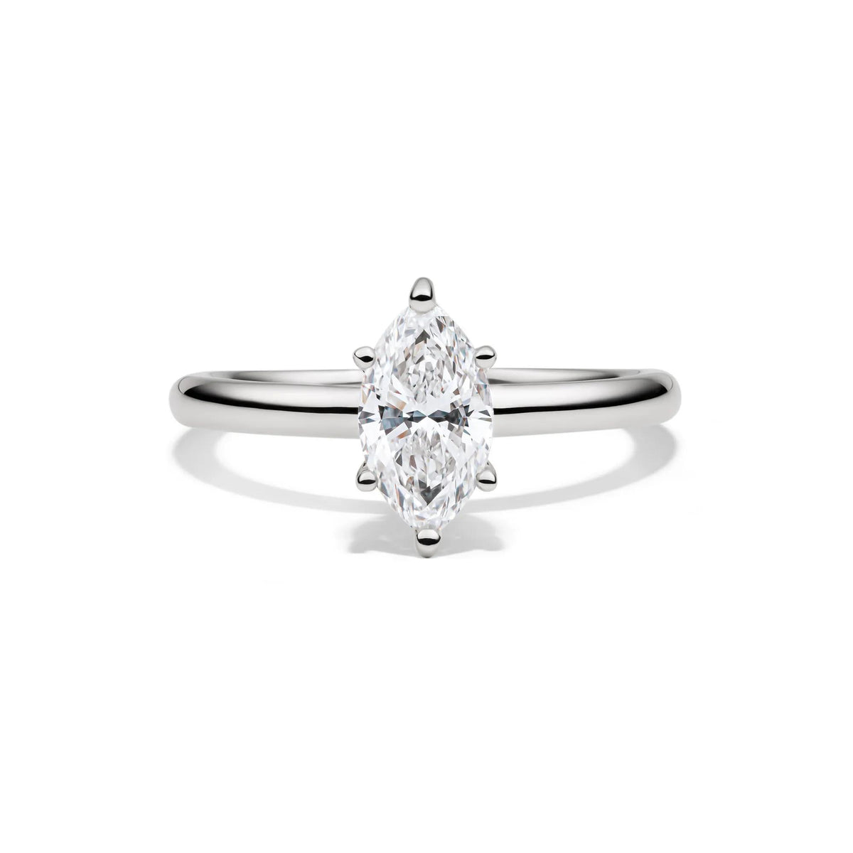 Lab Grown Diamond Marquise Engagement Ring Solitaire Platinum (1 CT.) White Size 7.5 2mm
