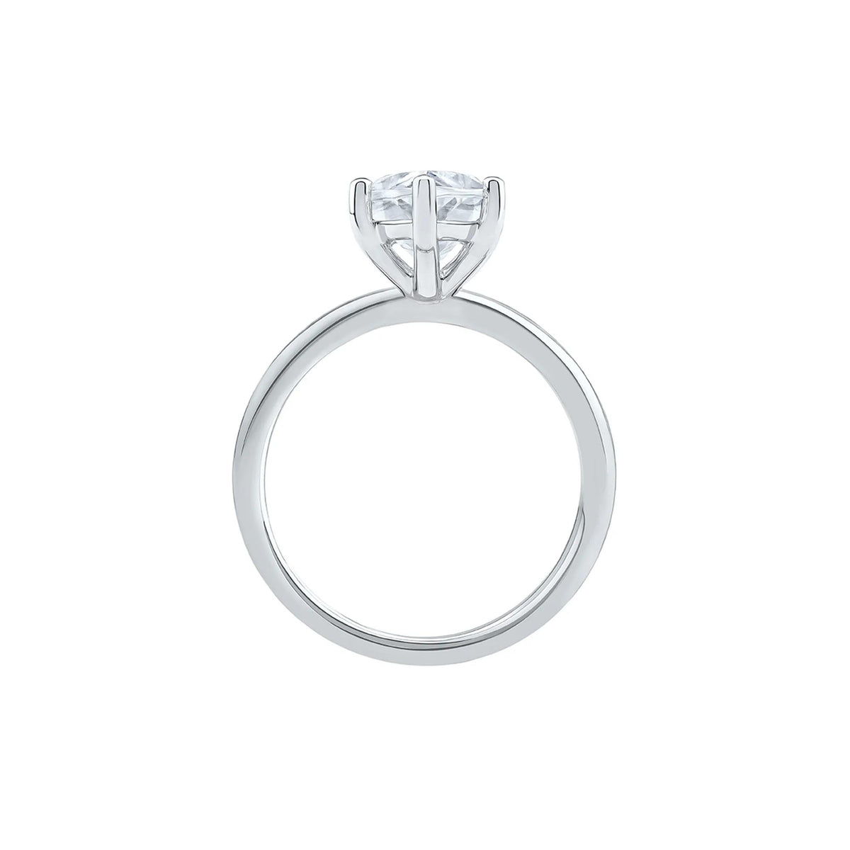Lab Grown Diamond Solitaire Marquise Engagement Ring 14K White Gold (3 CT.) Size 9.5 2mm
