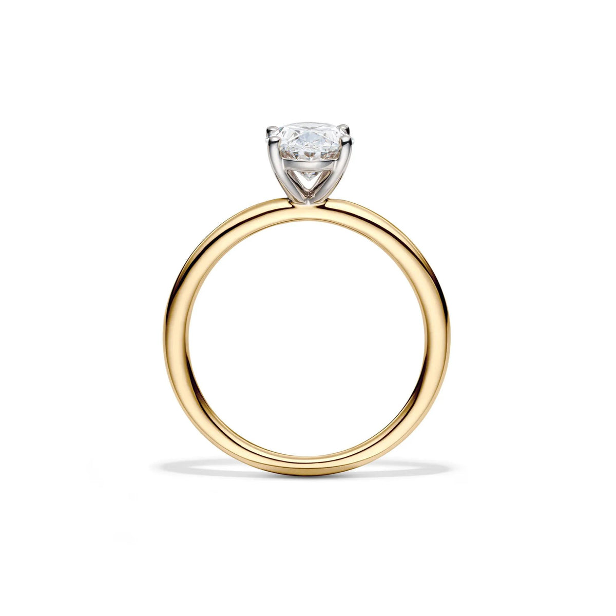 Lab Grown Diamond Solitaire Oval Engagement Ring 14K Yellow Gold (1/2 CT.) Size 9.5 2mm