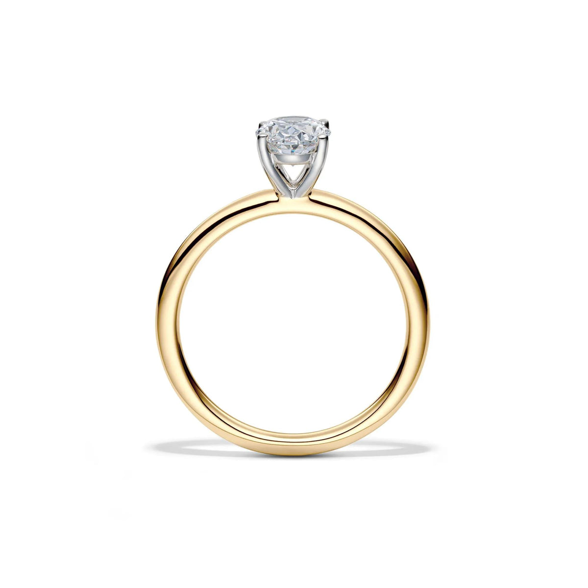 Lab Grown Diamond Solitaire Oval Engagement Ring 14K Yellow Gold (1 CT.) Size 10.5 2mm