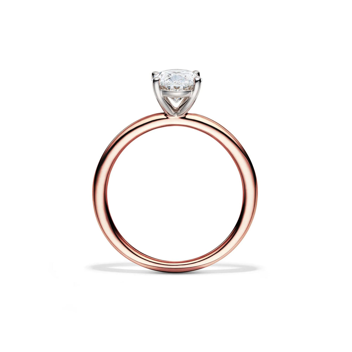 Lab Grown Diamond Solitaire Oval Engagement Ring 14K Rose Gold (1/2 CT.) Size 5.5 2mm