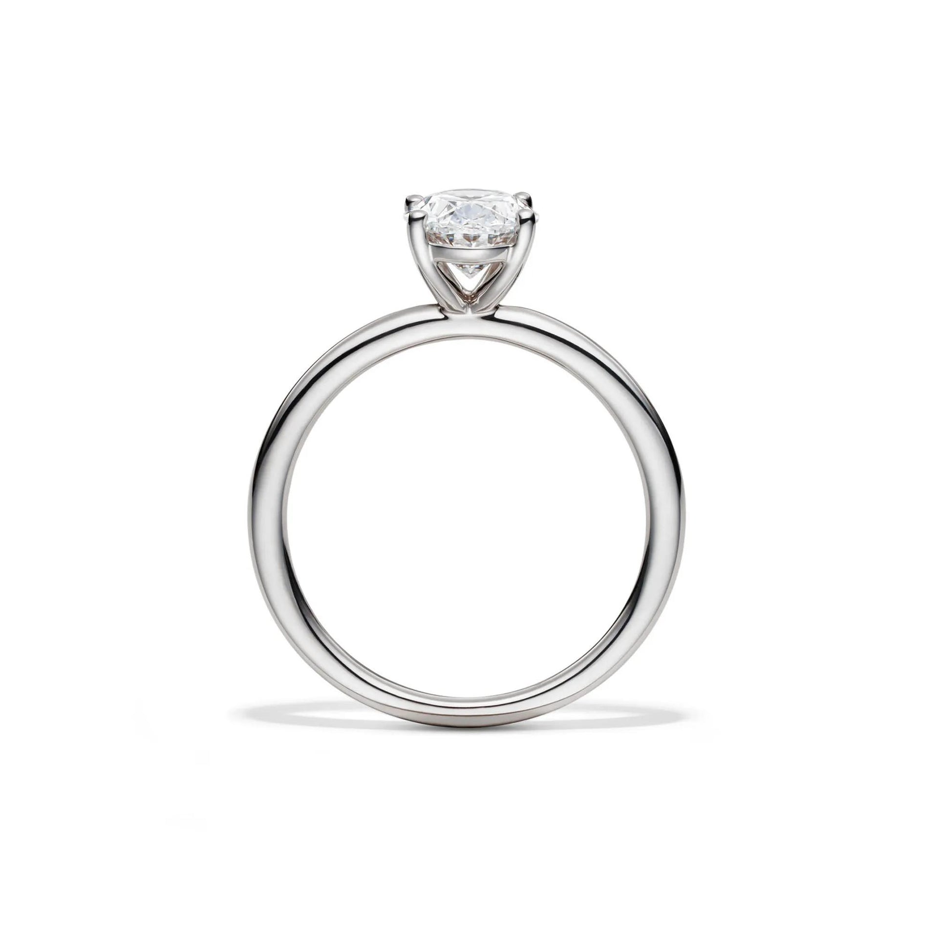Lab Grown Diamond Oval Solitaire Engagement Ring Platinum (1/2 CT.) White Size 4 2mm