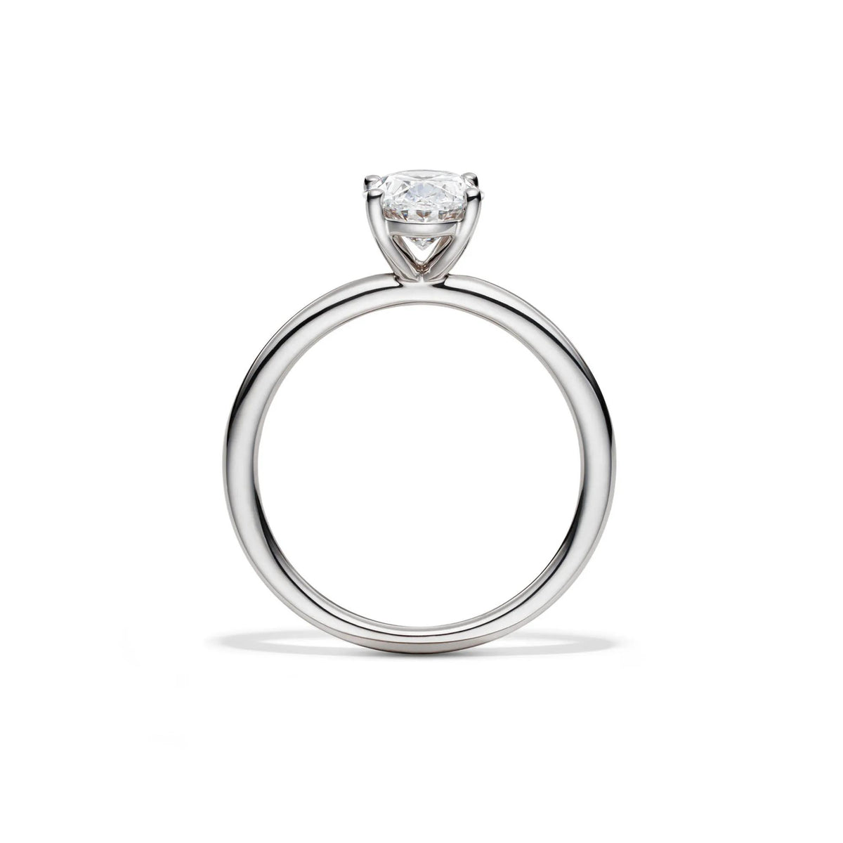 Lab Grown Diamond Oval Solitaire Engagement Ring Platinum (1/2 CT.) White Size 7.5 2mm