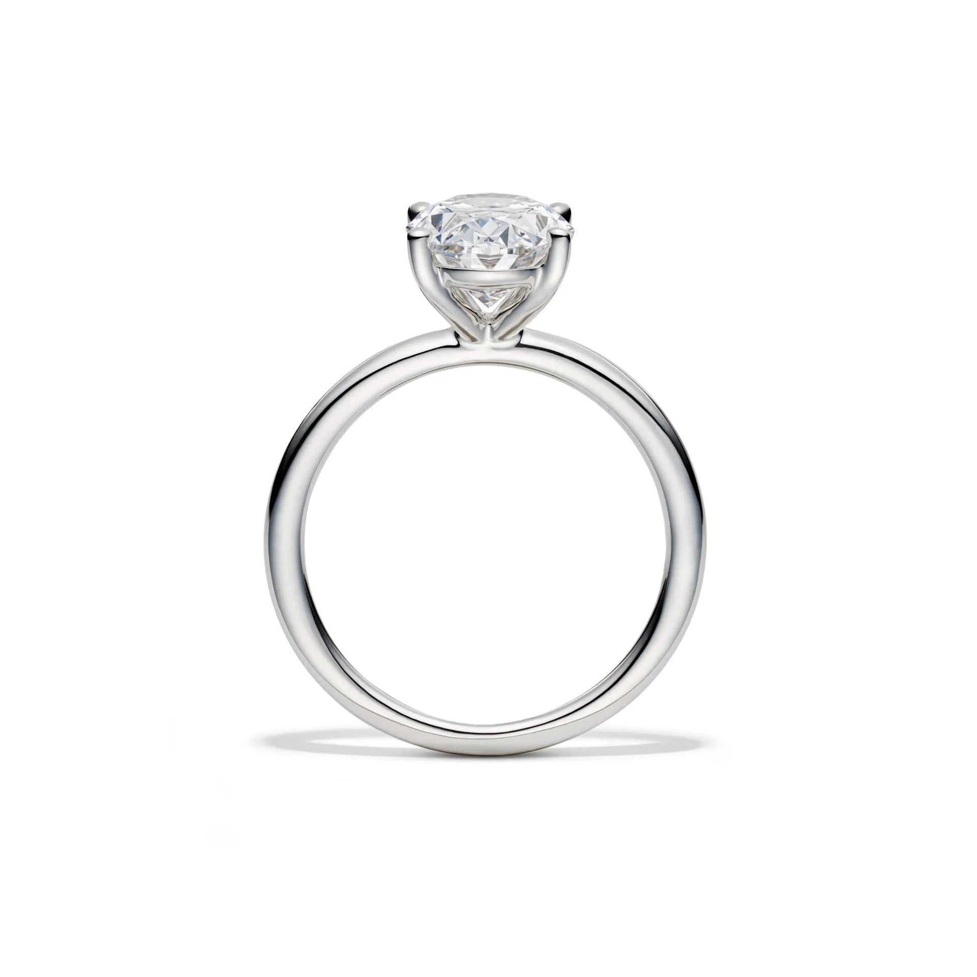Lab Grown Diamond Oval Solitaire Engagement Ring Platinum (3 CT.) White Size 9 2mm