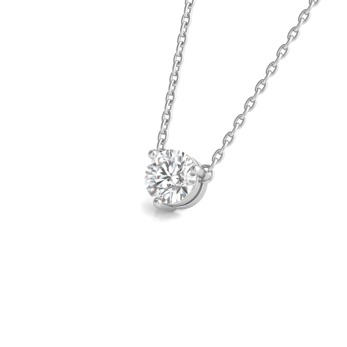 5/8 CT. Tw. Lab Grown Diamond Solitaire Pendant Necklace 10K White Gold Size 18"