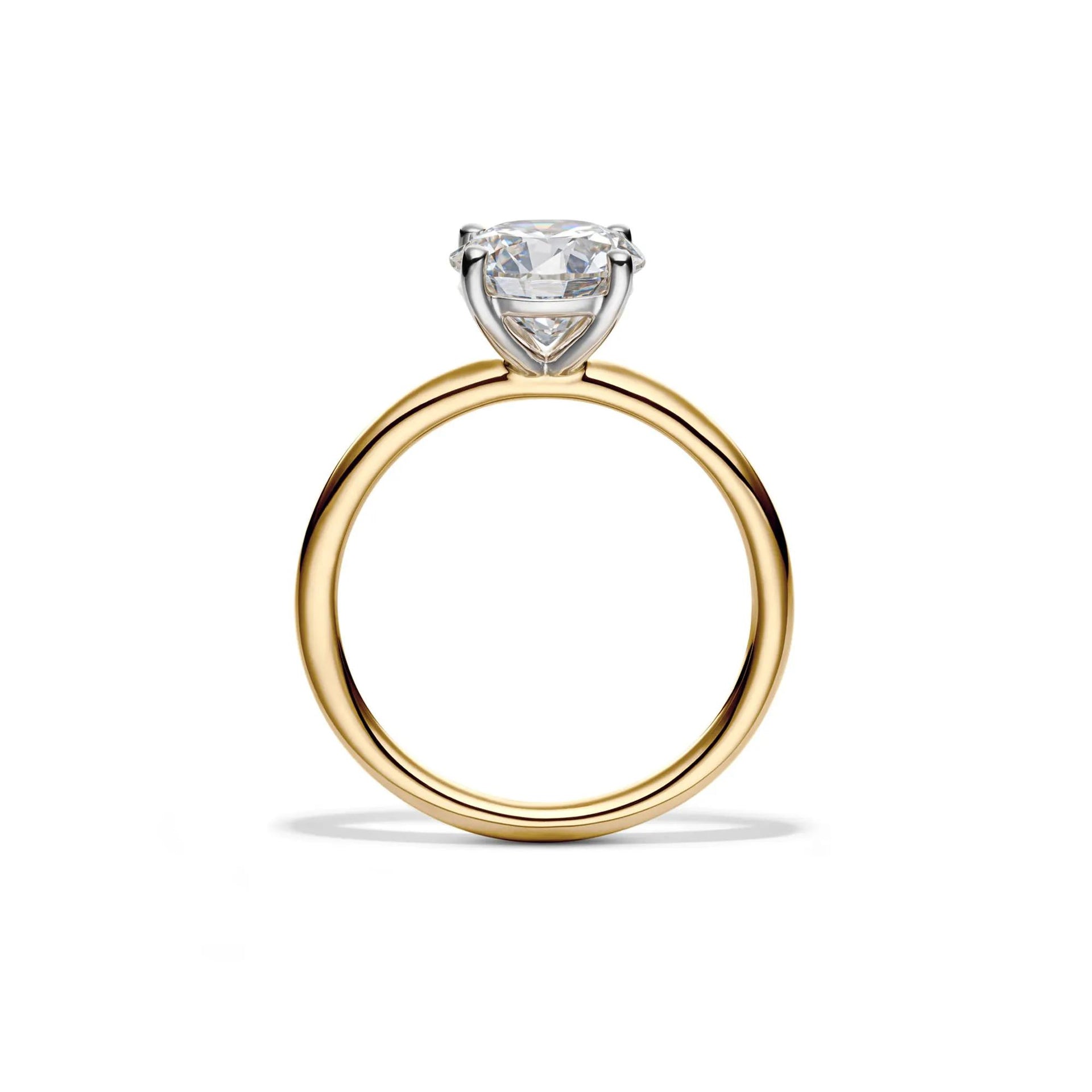 Lab Grown Diamond Round Solitaire Ring 14K Yellow Gold (2 CT.) Size 9 2mm
