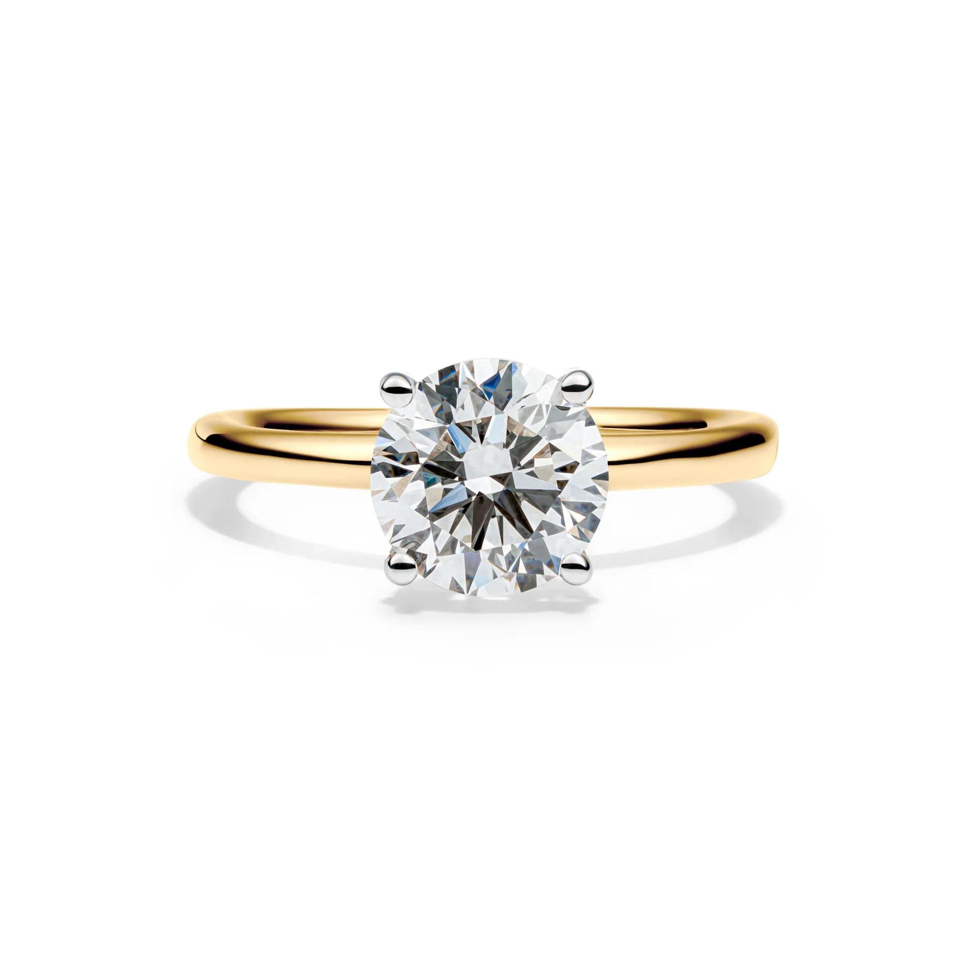 Lab Grown Diamond Round Solitaire Ring 14K Yellow Gold (2 CT.) Size 9 2mm