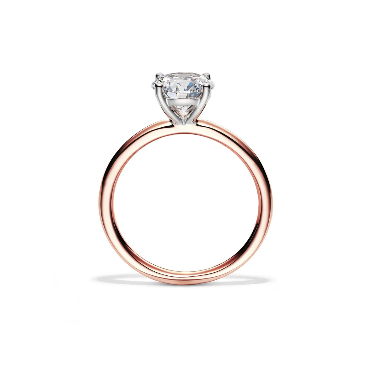 Lab Grown Diamond Solitaire Round Engagement Ring 14K Rose Gold (1/2 CT.) Size 8 2mm