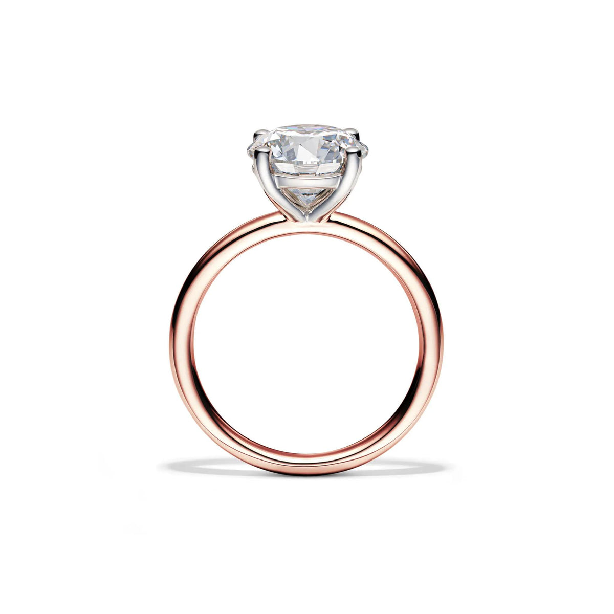 Lab Grown Diamond Solitaire Round Engagement Ring 14K Rose Gold (3 CT.) Round Brilliant Cut Size 9.5 2mm