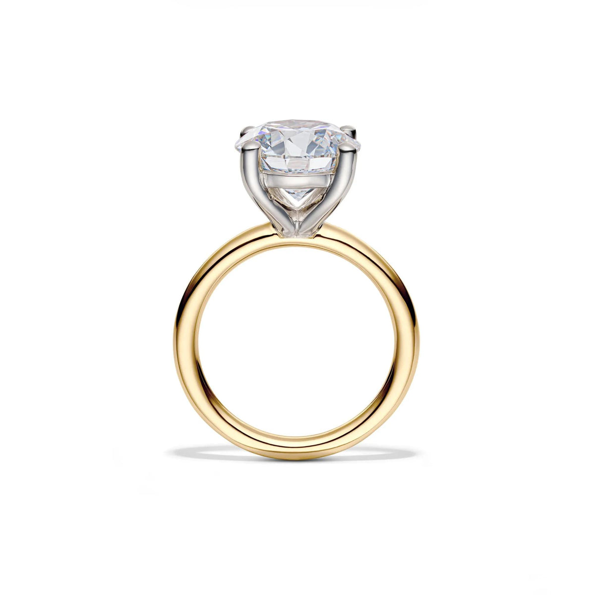 Lab Grown Diamond Round Solitaire Engagement Ring 14K Yellow Gold (5 CT.) Size 8.5 2mm