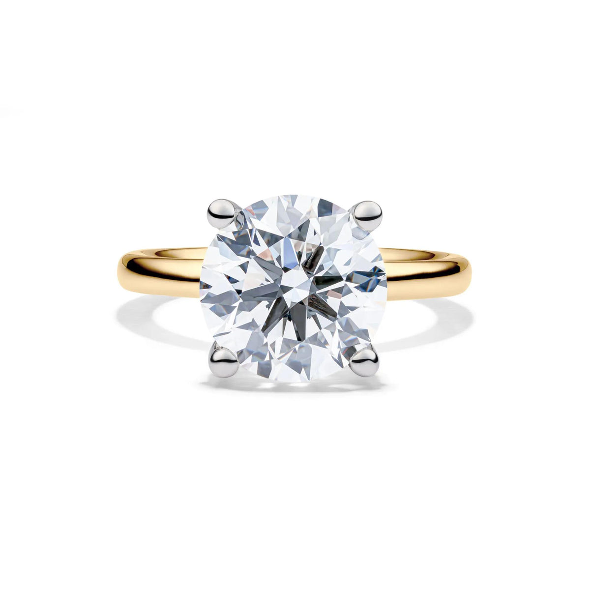 Lab Grown Diamond Round Solitaire Engagement Ring 14K Yellow Gold (5 CT.) Size 11.5 2mm
