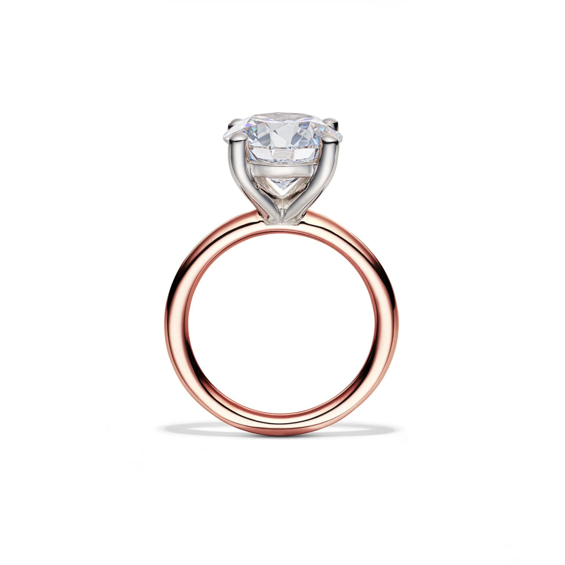 Lab Grown Diamond Round Solitaire Engagement Ring 14K Rose Gold (5 CT.) Size 7 2mm