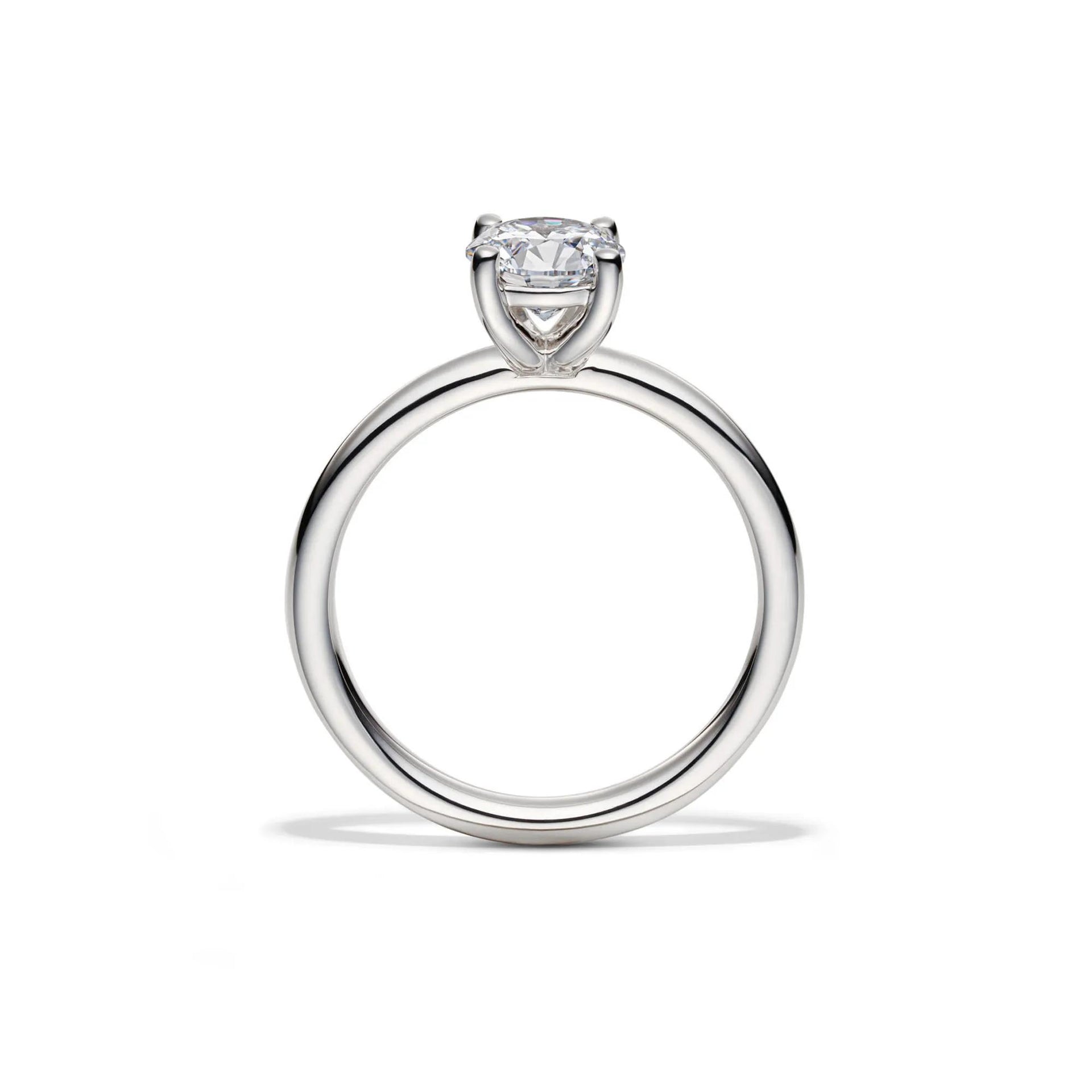 Lab Grown Diamond Solitaire Round Engagement Ring Platinum (1 CT.) Round Brilliant Cut White Size 9 2mm