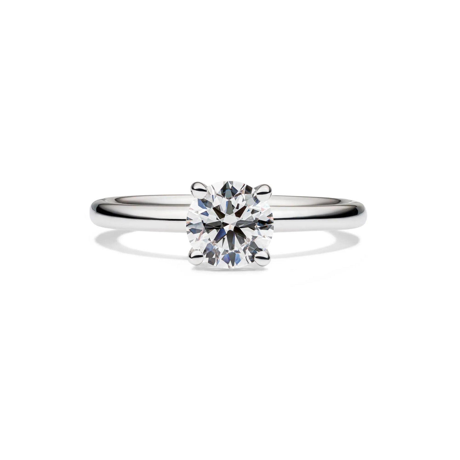 Lab Grown Diamond Solitaire Round Engagement Ring Platinum (1 CT.) Round Brilliant Cut White Size 9 2mm